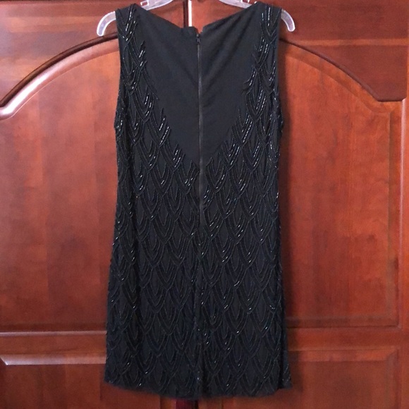 Alice + Olivia Augustine Dress. Size 8. Silk Black Beaded. - Picture 5 of 14